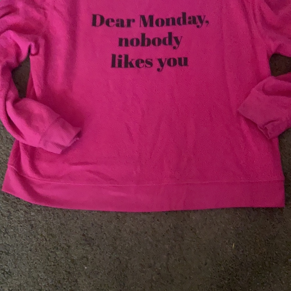 Dear Monday... graphic sweatshirt hot pink size XL - Picture 4 of 8